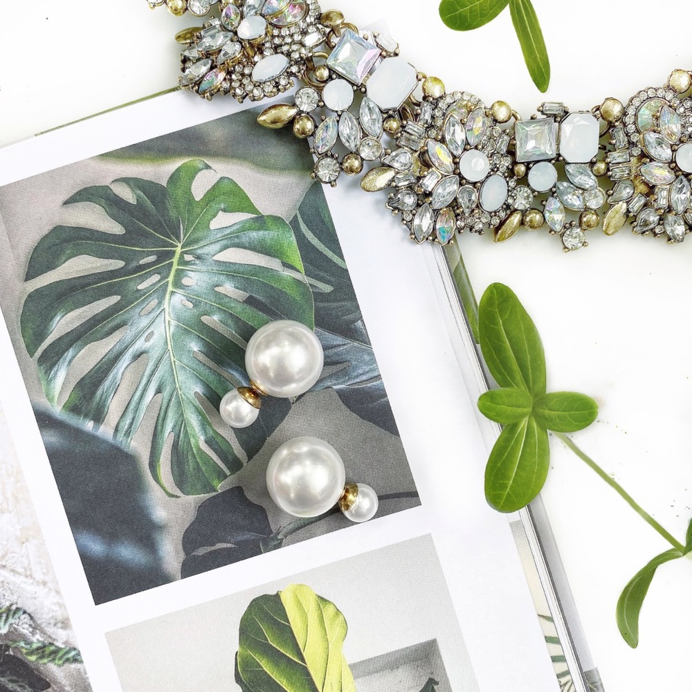 "Penelope" Earrings || White Pearl Statement